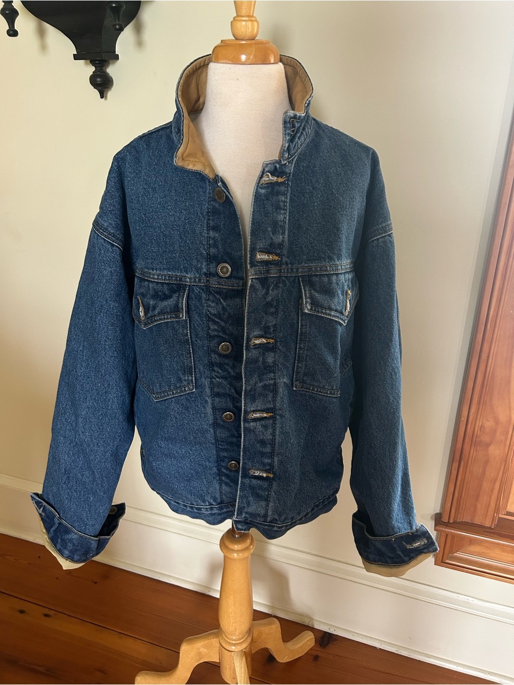 Schaefer Outfitters Denim Jacket with Striped Sherpa Lining